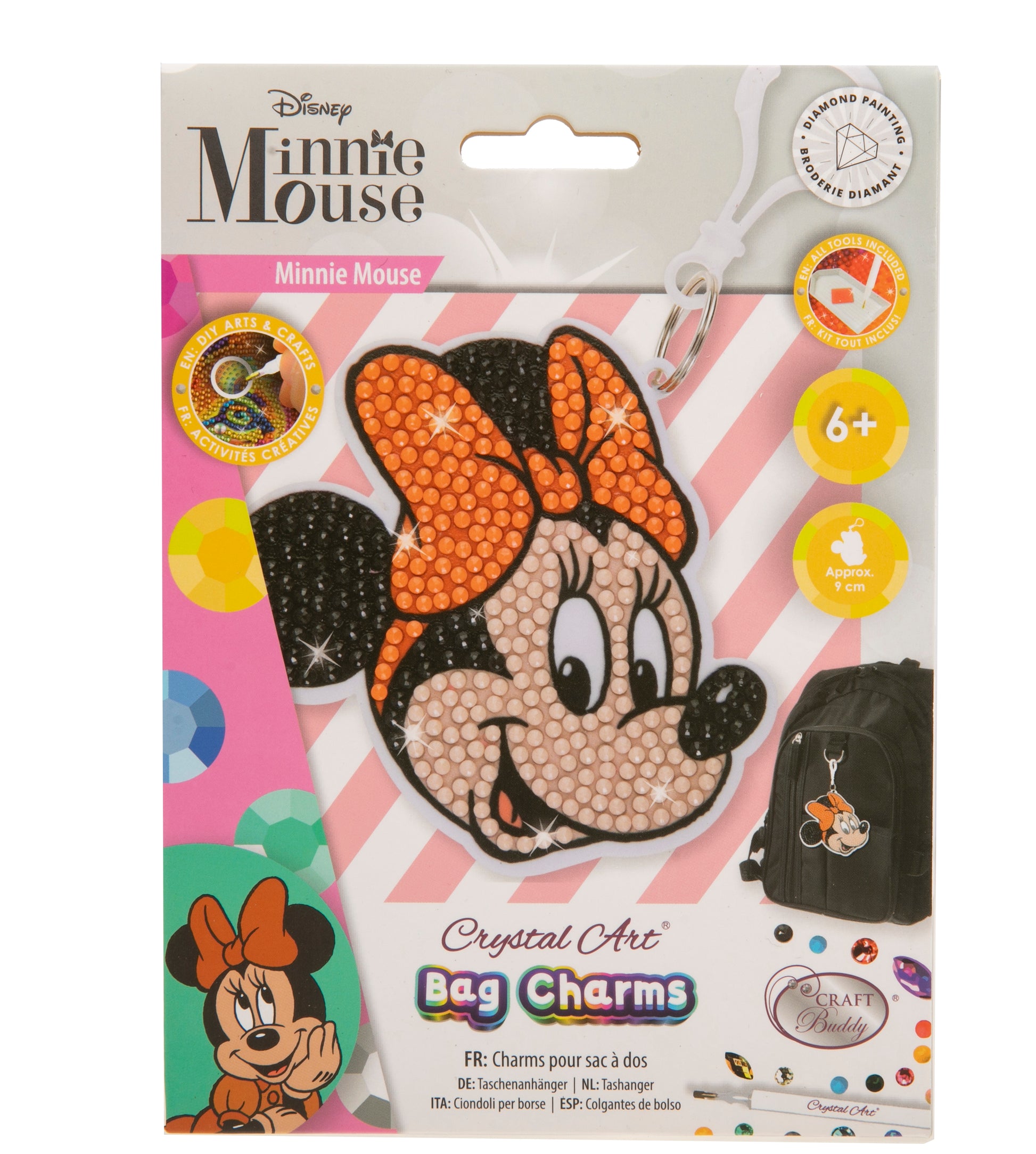 Minnie Mouse Crustal Art Bag Charm Kit
