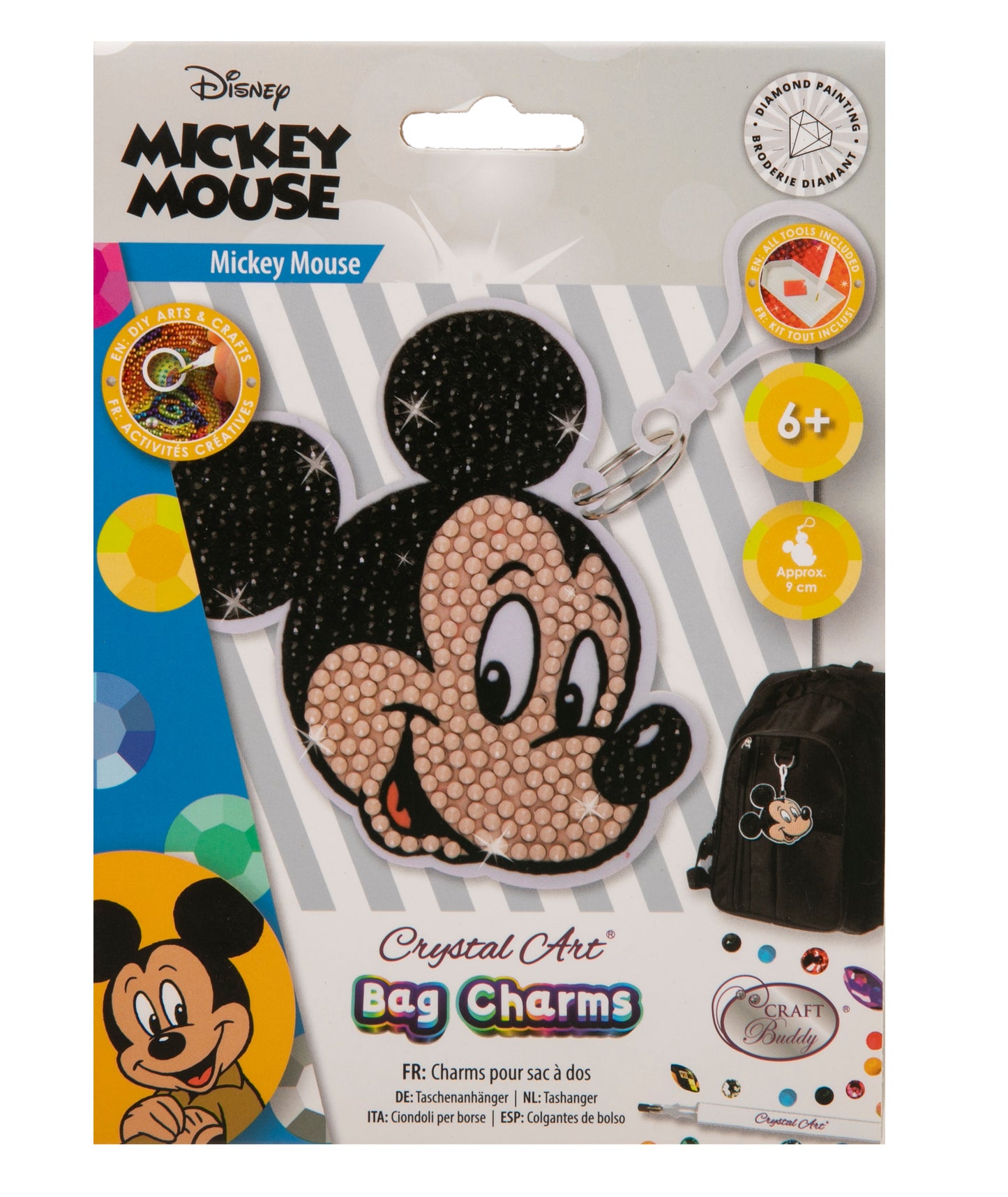 Mickey Mouse Crustal Art Bag Charm Kit