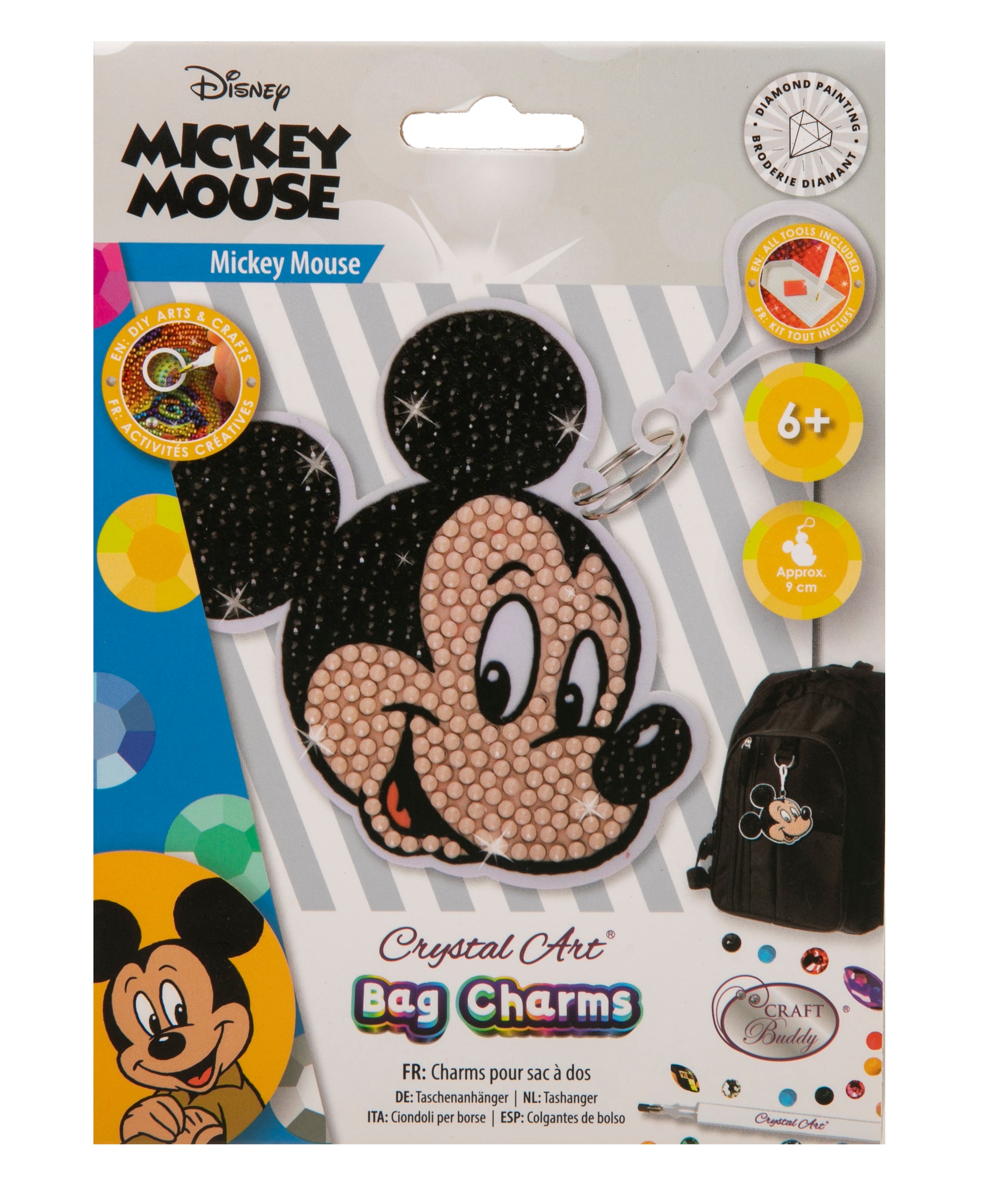 Mickey Mouse Crustal Art Bag Charm Kit