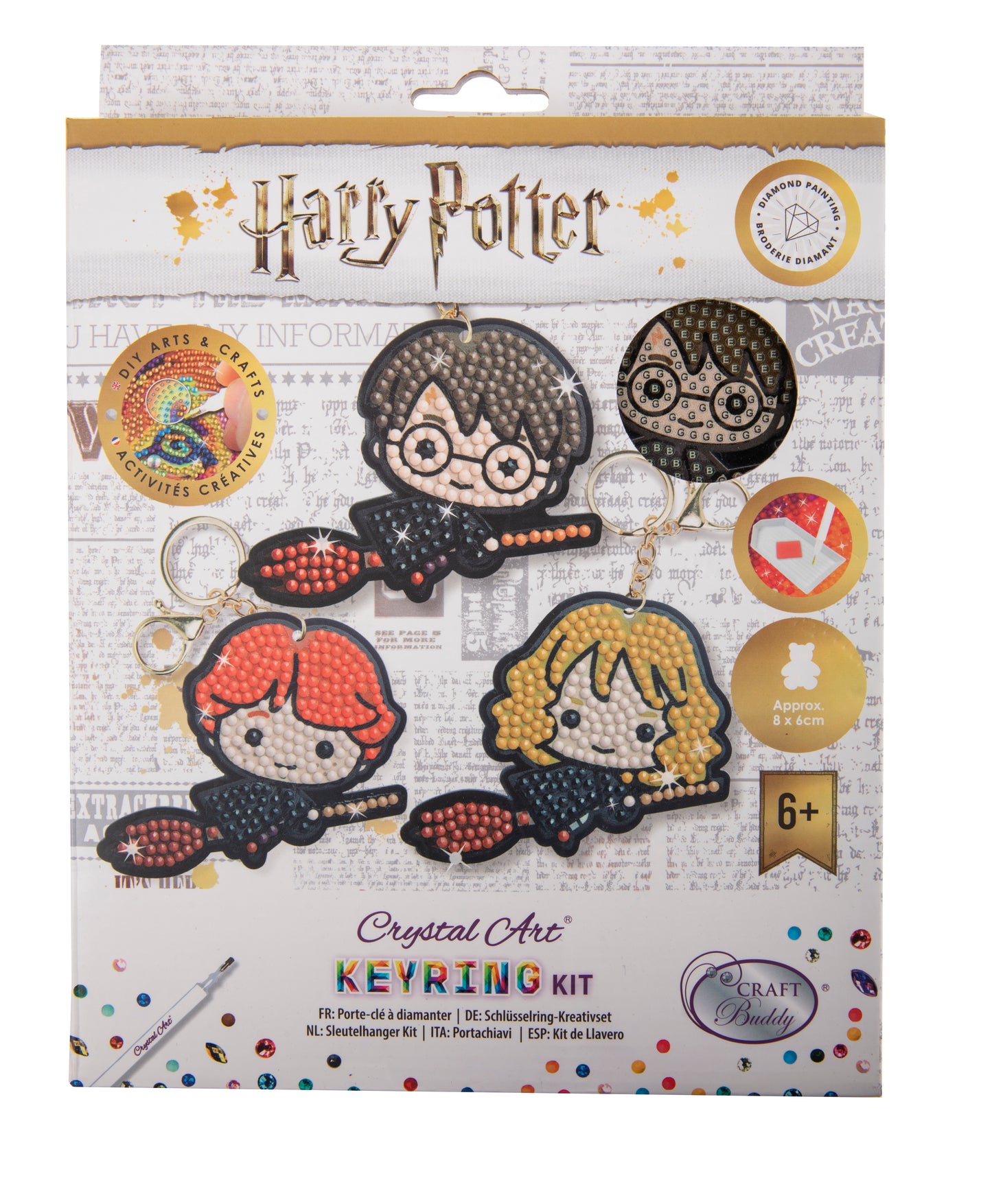 Harry Potter Crystal Art - Flying Friends Keychains