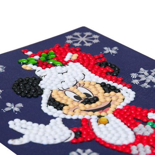 Santa MInnie Crystal Art Card 10x15cm