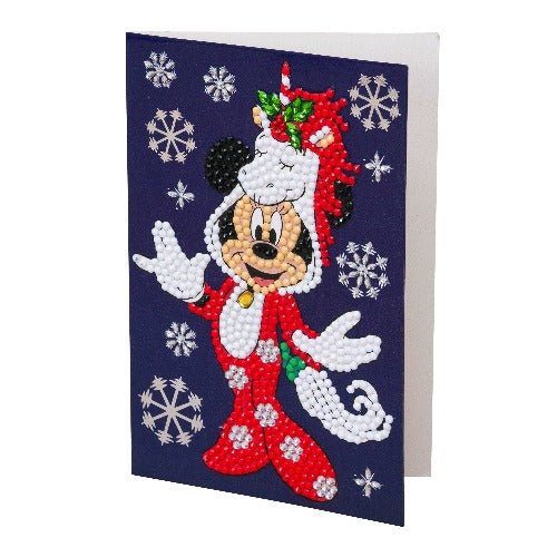 Santa MInnie Crystal Art Card 10x15cm