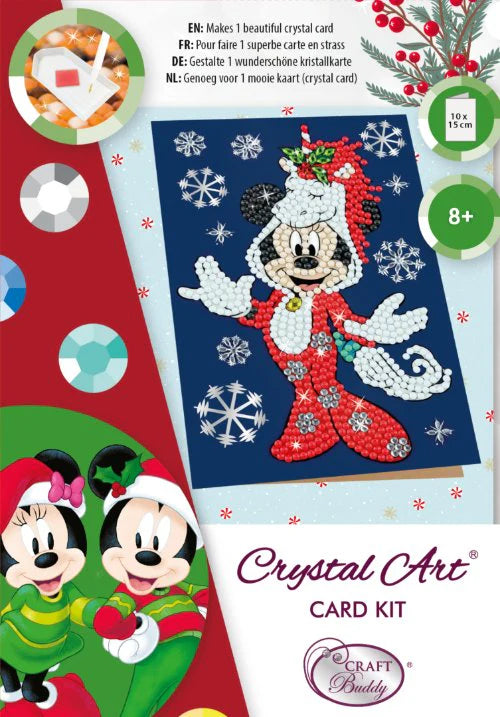 Santa MInnie Crystal Art Card 10x15cm