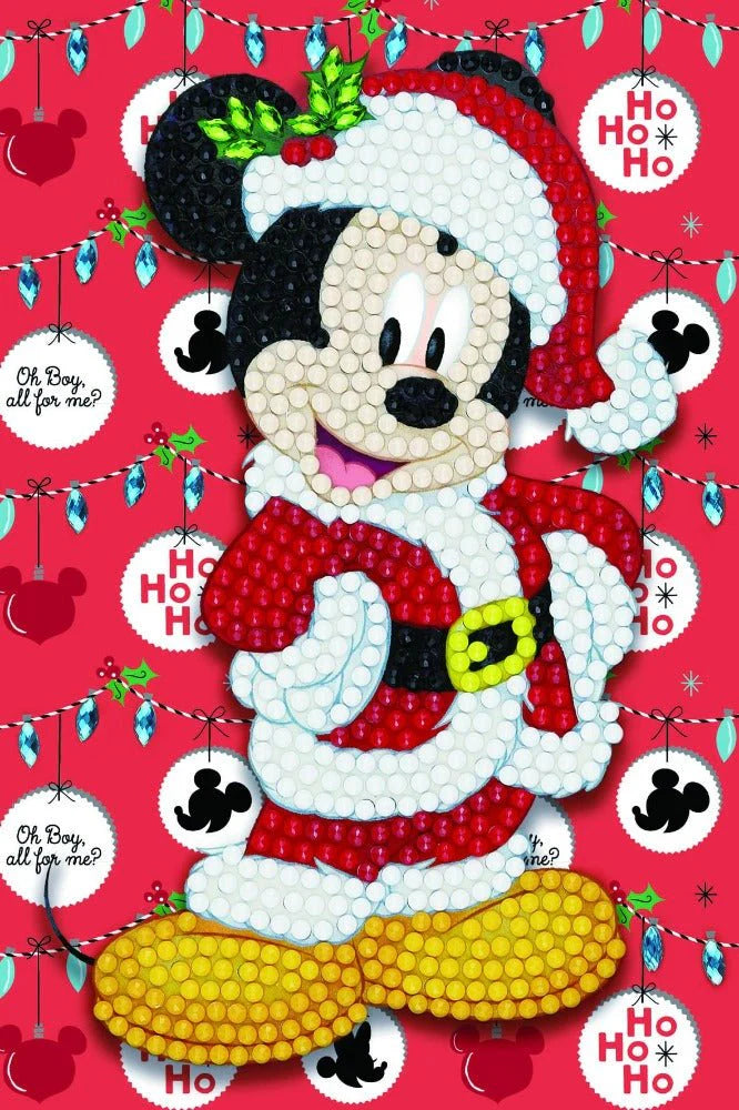 Santa Mickey Crystal Art Card 10x15cm