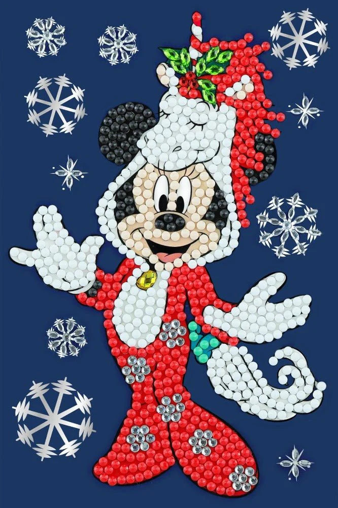 Santa MInnie Crystal Art Card 10x15cm