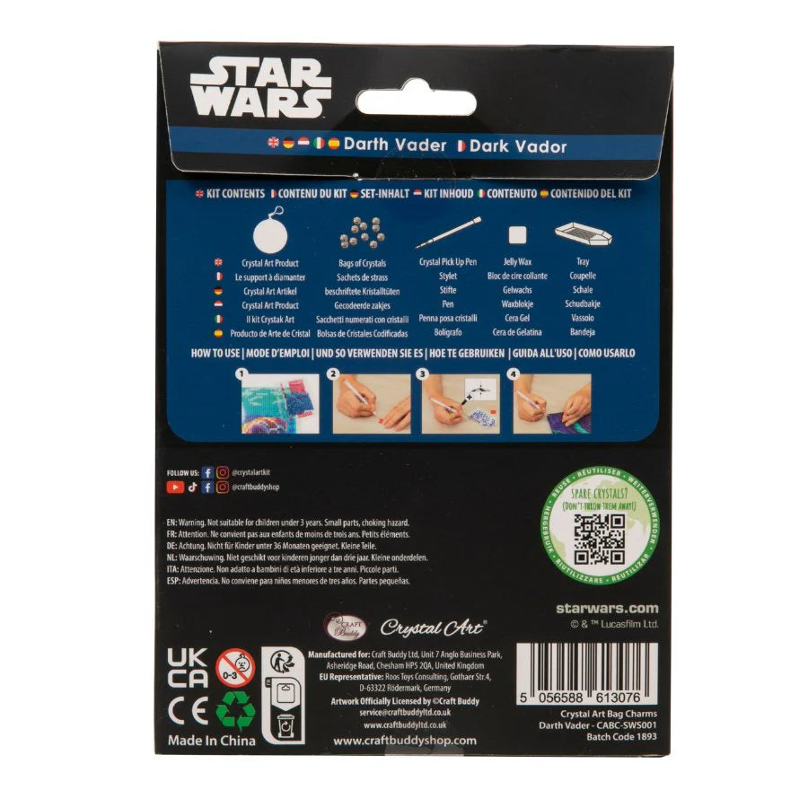 Darth Vader Crystal Art Bag Charm Kit