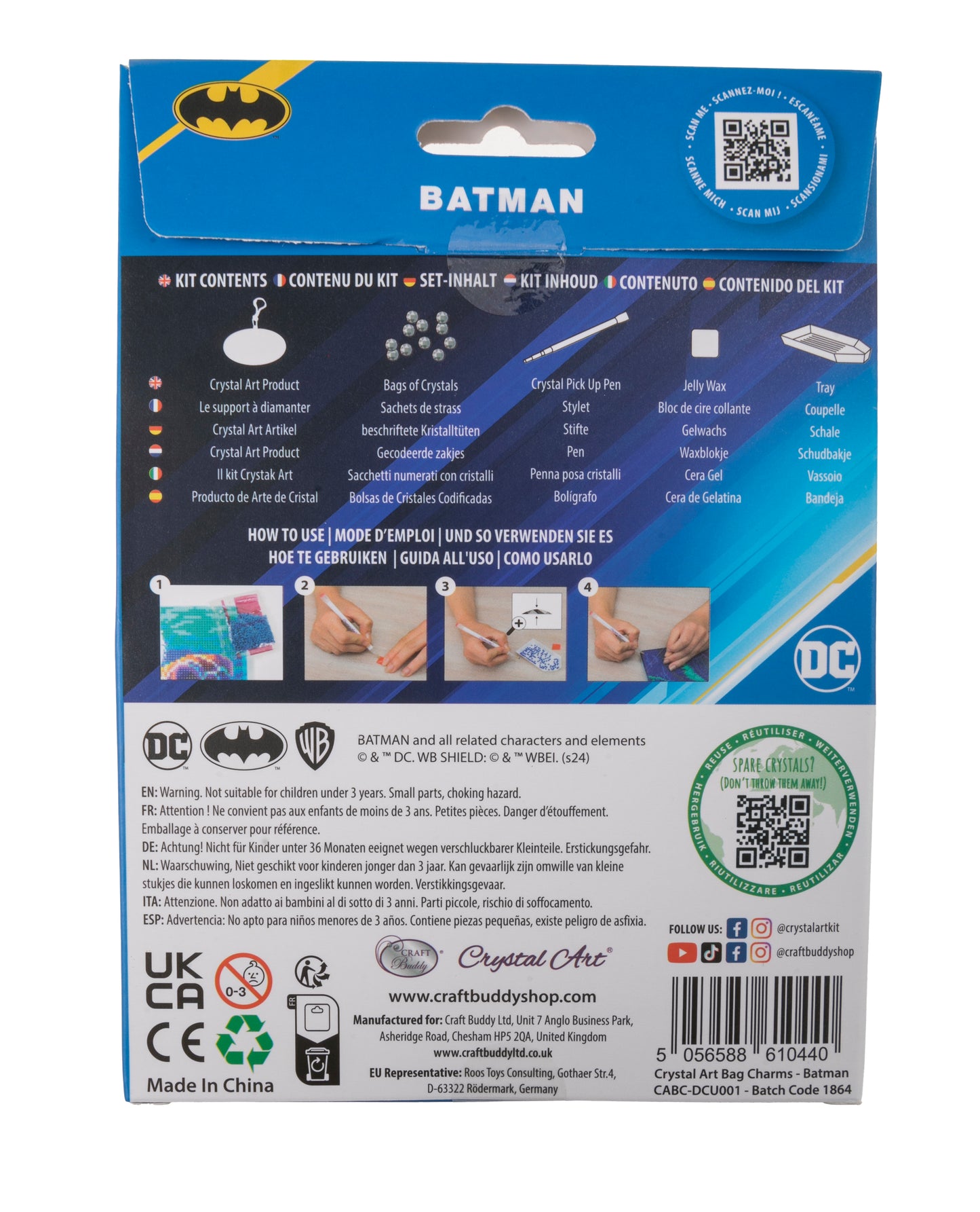 Batman, Crystal Art Bag Charm